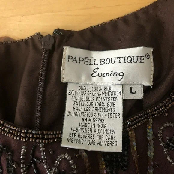 Papell Boutique Evening Silk beaded Vintage Tank top L - Picture 3 of 16